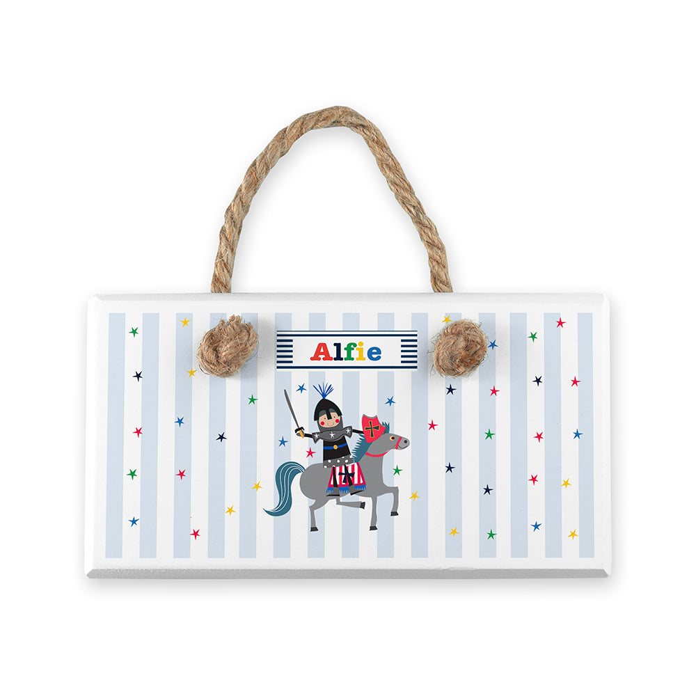 Personalised Kid's Knight White Door Sign