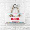 Personalised Kid's Colourful White Door Sign
