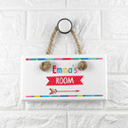 Personalised Kid's Colourful White Door Sign