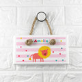 Personalised Kid's Circus Lion White Door Sign
