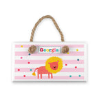 Personalised Kid's Circus Lion White Door Sign