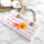 Personalised Kid's Circus Lion White Door Sign