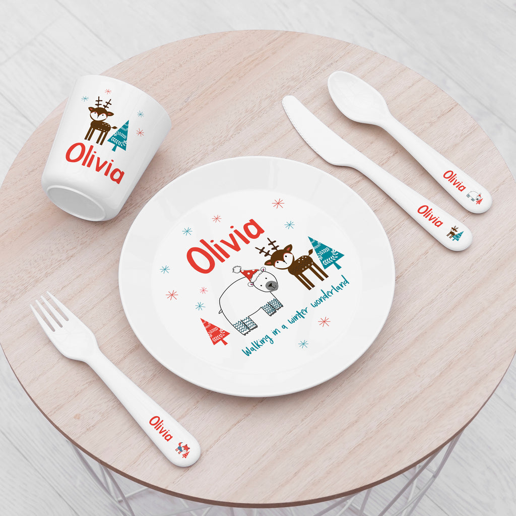 Personalised Kids Winter Wonderland Dining Set