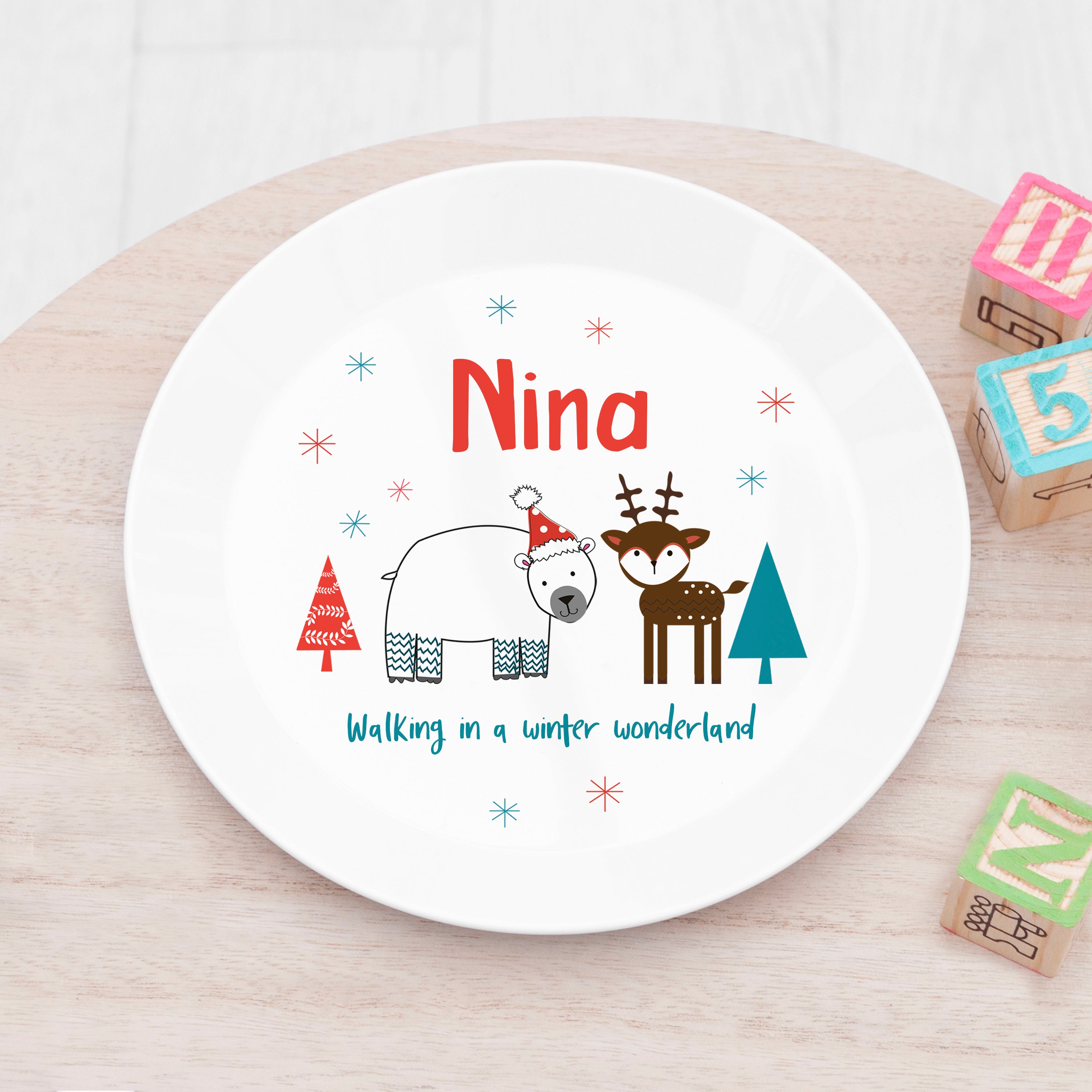 Personalised Kids Winter Wonderland Dining Set
