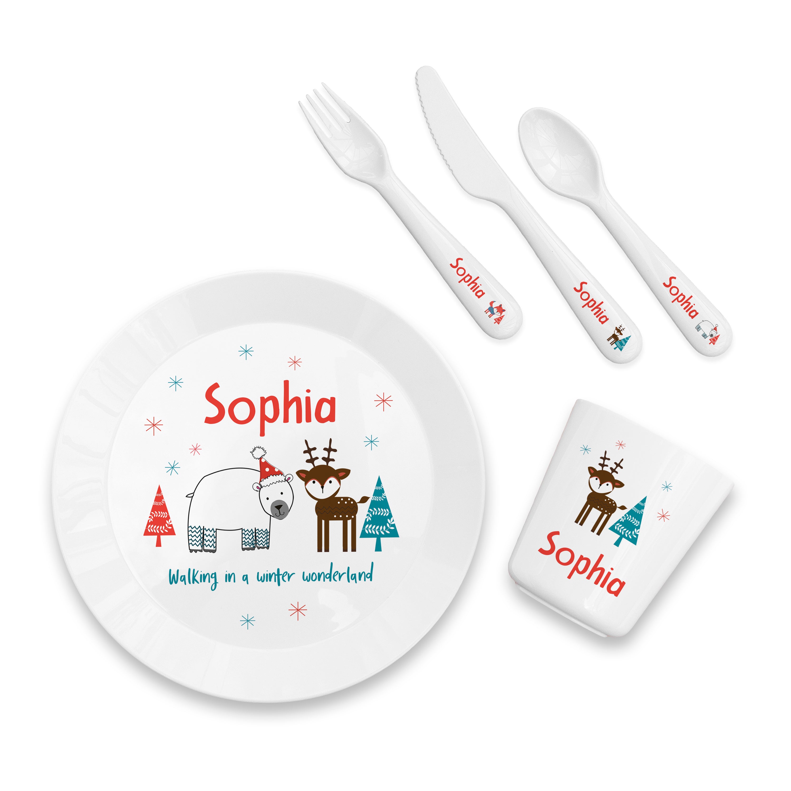 Personalised Kids Winter Wonderland Dining Set