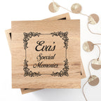 Vintage Style Oak Photo Keepsake Box