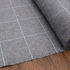 Luxury Grey & Teal Check Dog Blanket | Handmade Reversible Sherpa Fleece | Customisable Pet Blanket UK
