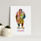 Personalised Watercolour Chimpanzee Football Print