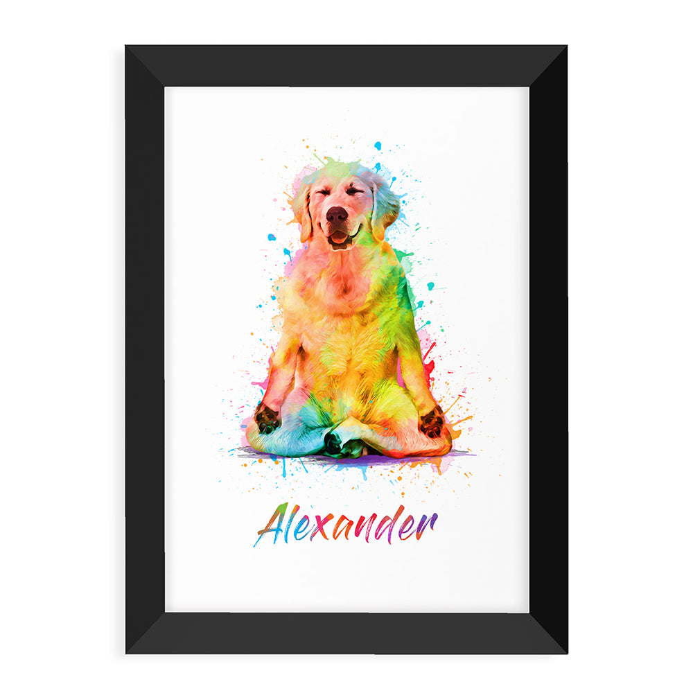 Personalised Watercolour Dog Yoga Print