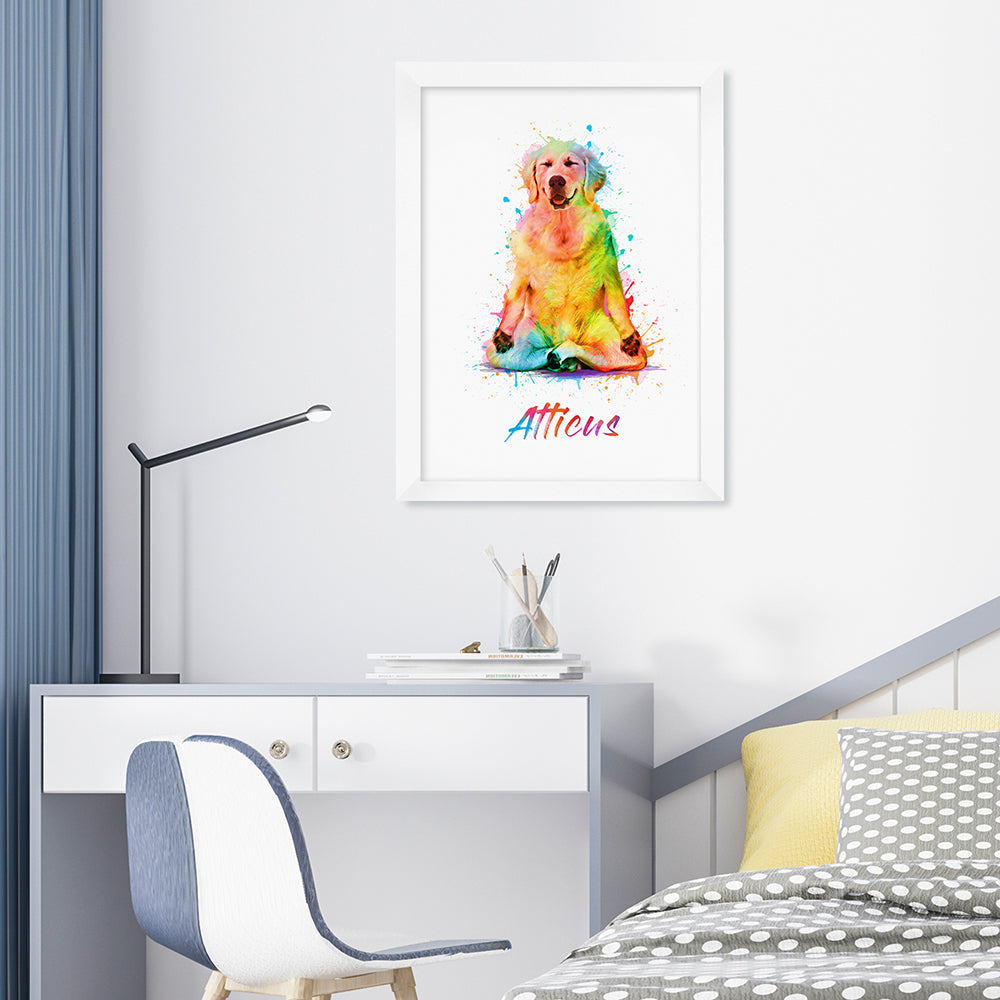 Personalised Watercolour Dog Yoga Print