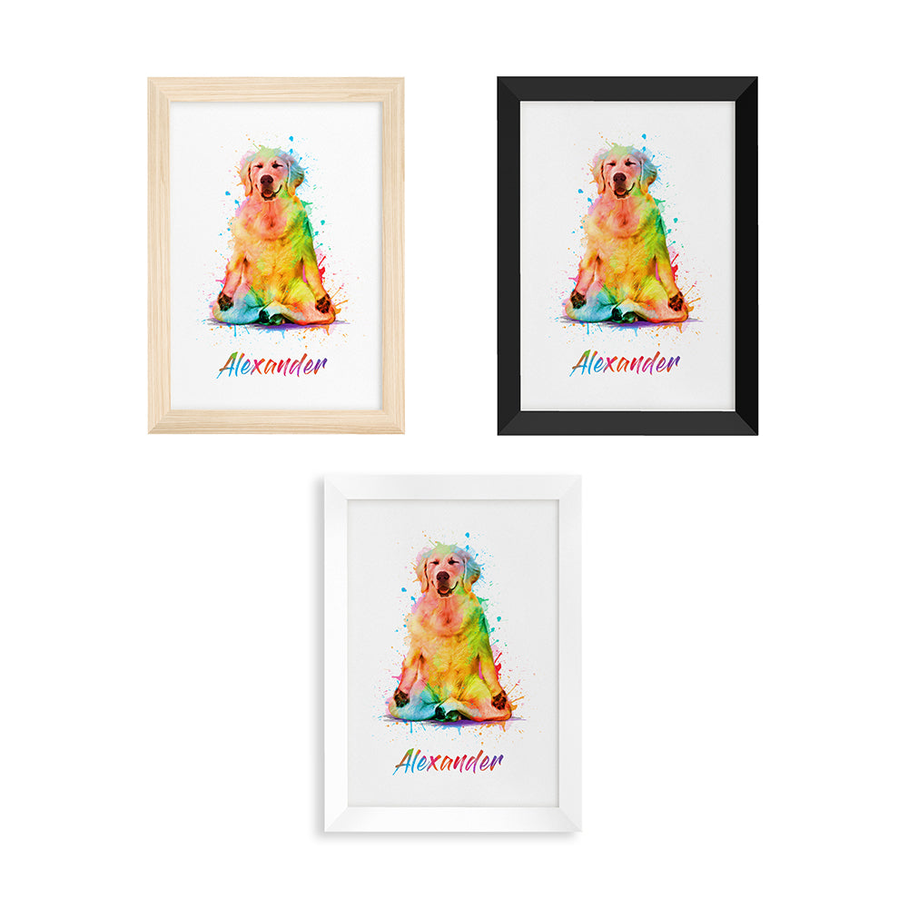 Personalised Watercolour Dog Yoga Print