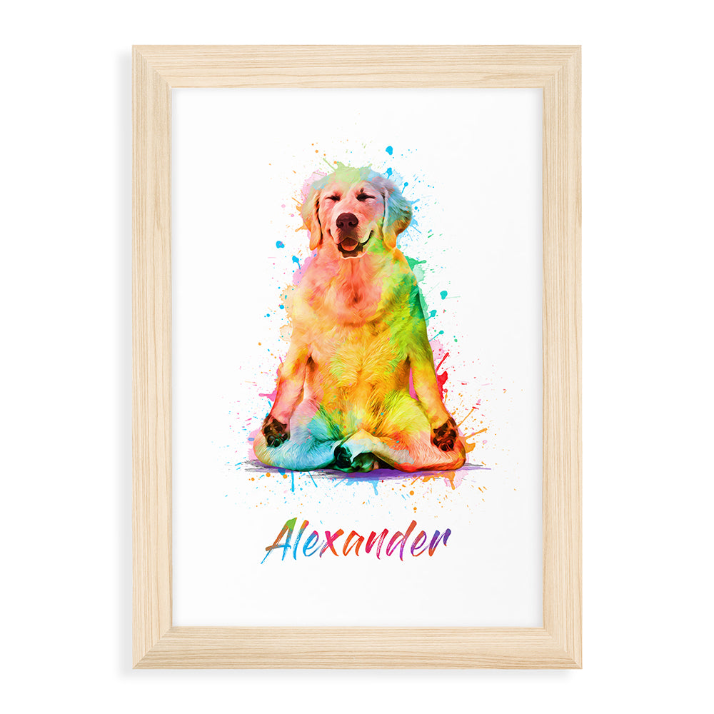Personalised Watercolour Dog Yoga Print