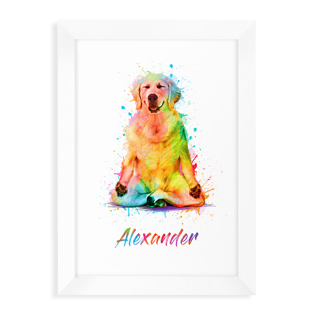 Personalised Watercolour Dog Yoga Print