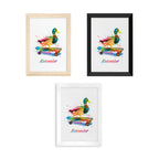 Personalised Watercolour Duck Skateboarding Print