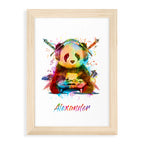 Personalised Watercolour Panda Gaming Print