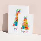 Personalised Watercolour Rabbit Meditation Print