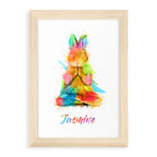 Personalised Watercolour Rabbit Meditation Print