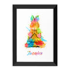 Personalised Watercolour Rabbit Meditation Print