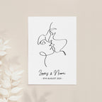 Personalised Romantic Line Art Loving Couple Print