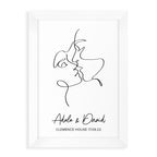 Personalised Romantic Line Art Loving Couple Print