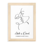 Personalised Romantic Line Art Loving Couple Print