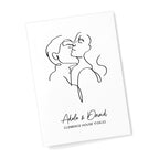 Personalised Romantic Line Art Embracing Couple Print