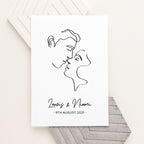 Personalised Romantic Line Art Kissing Couple Print