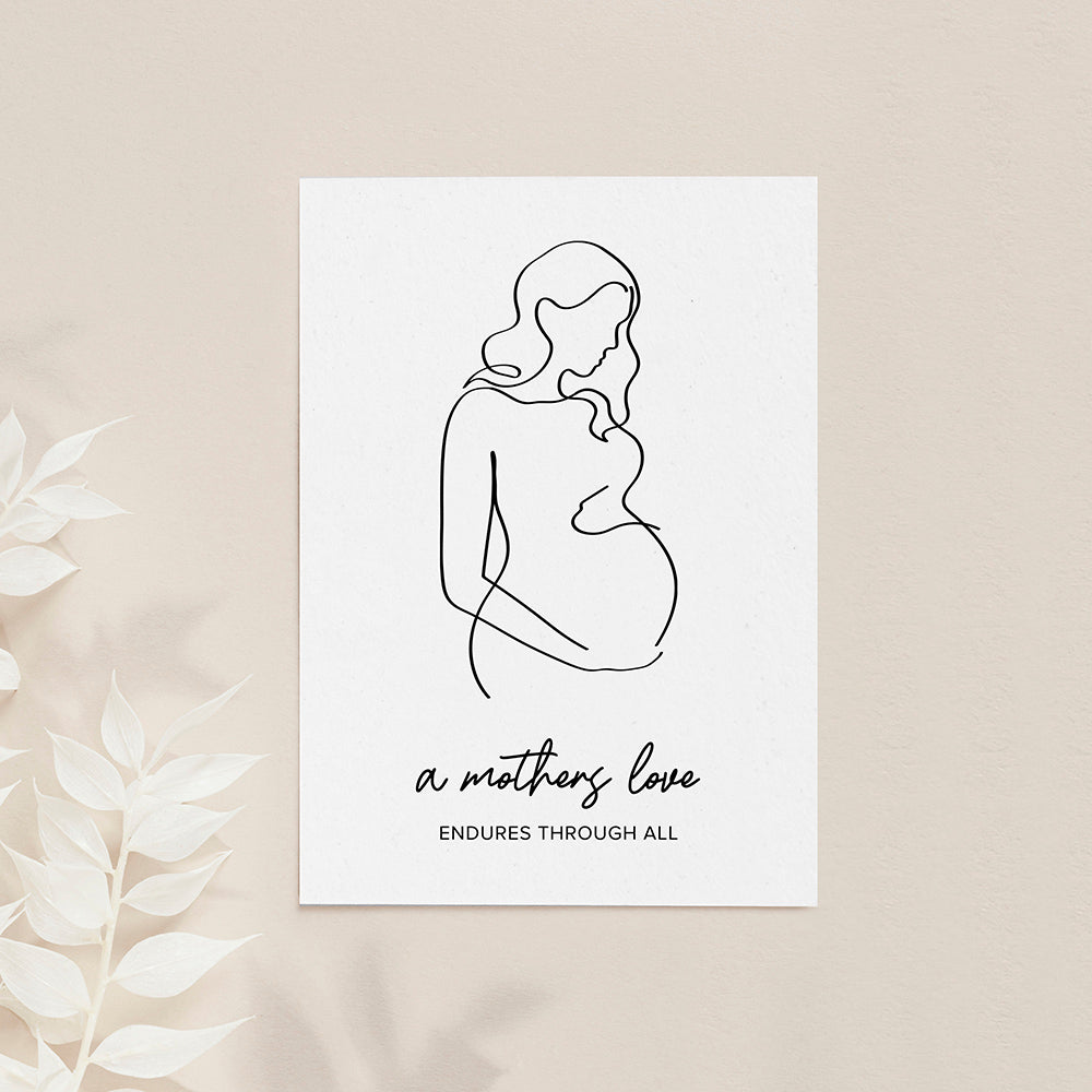 Personalised Line Art Mum to Be Print