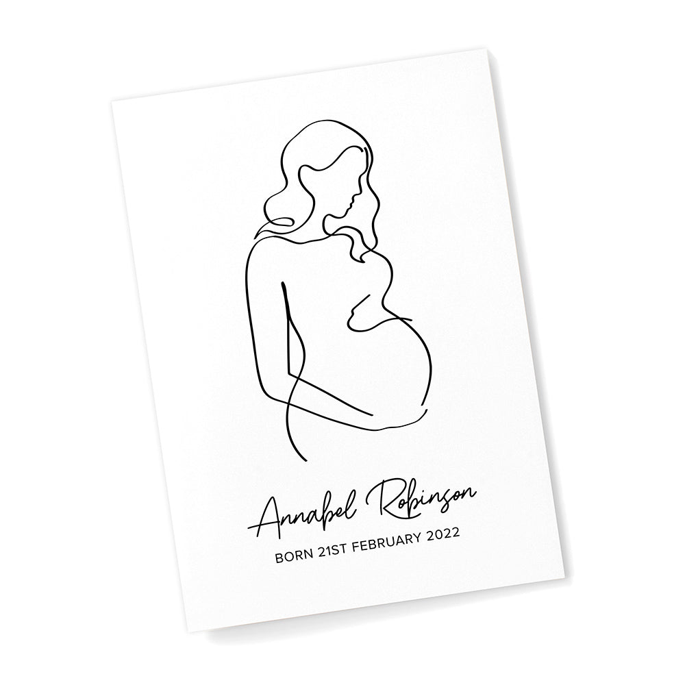 Personalised Line Art Mum to Be Print