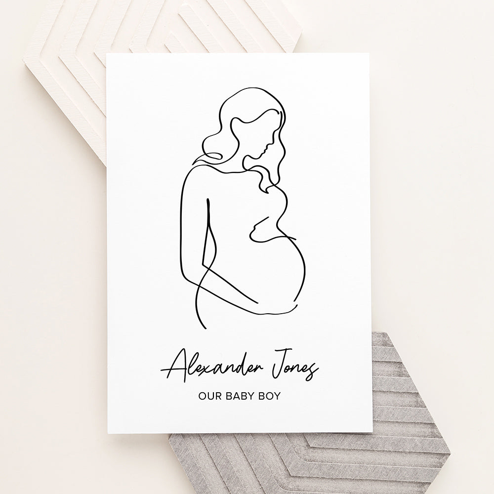 Personalised Line Art Mum to Be Print