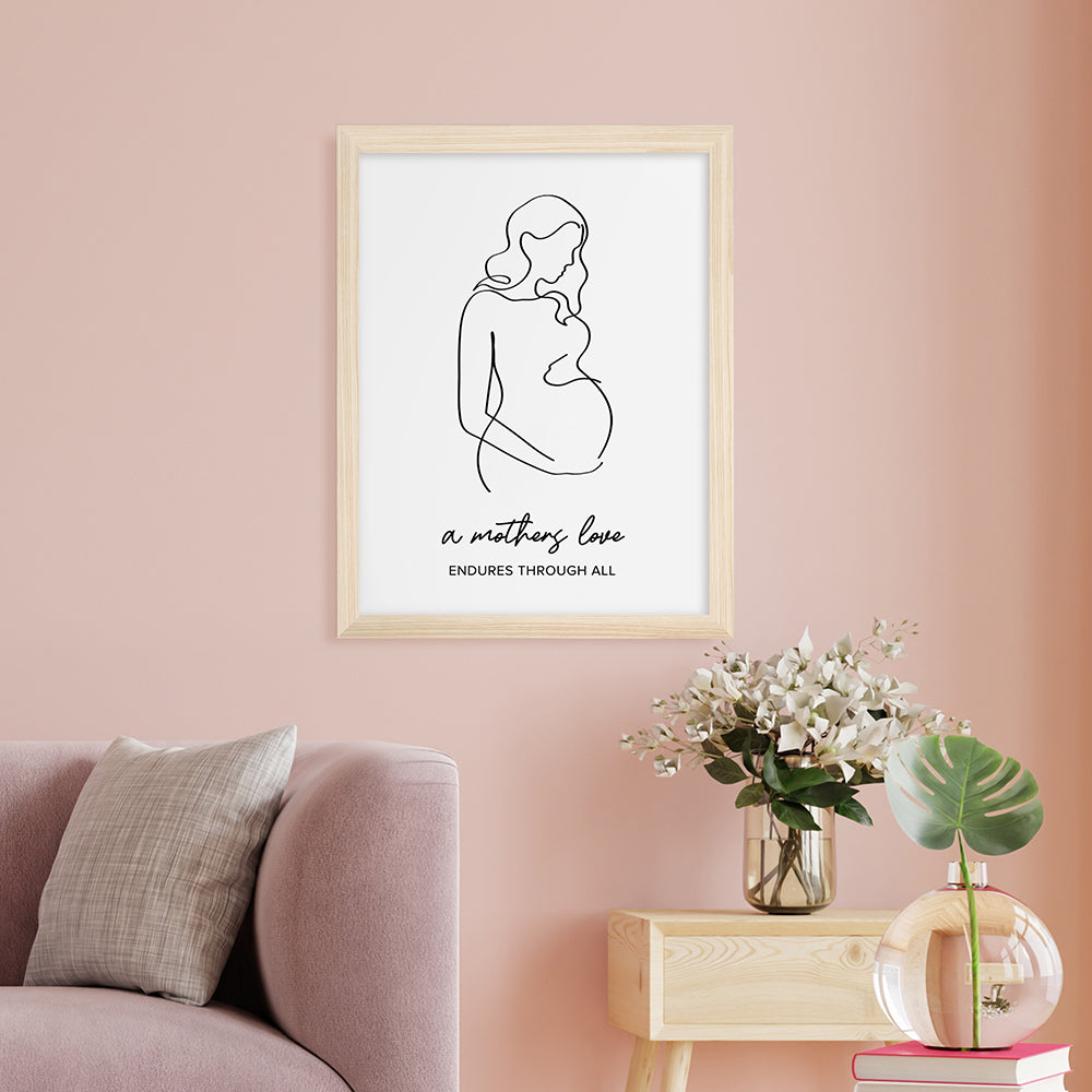 Personalised Line Art Mum to Be Print