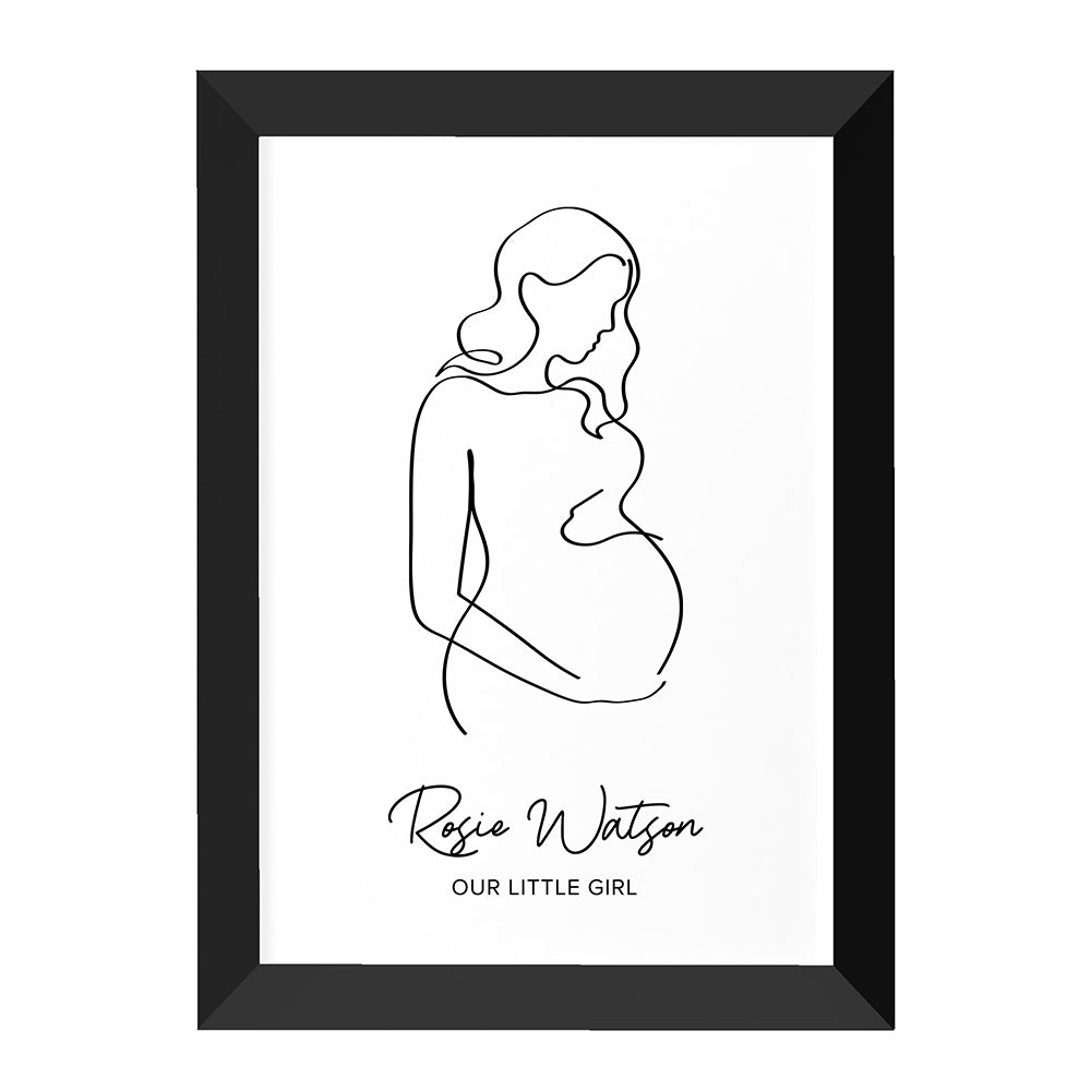 Personalised Line Art Mum to Be Print