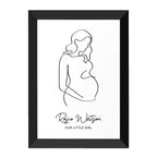 Personalised Line Art Mum to Be Print
