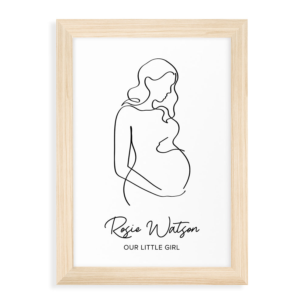 Personalised Line Art Mum to Be Print