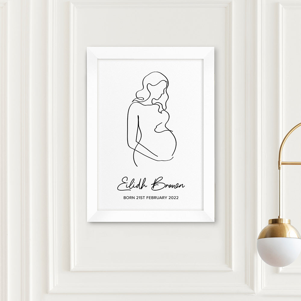 Personalised Line Art Mum to Be Print