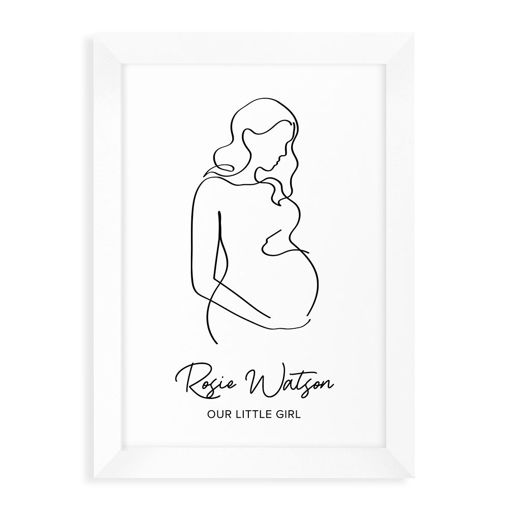 Personalised Line Art Mum to Be Print