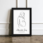 Personalised Line Art Mum to Be Print