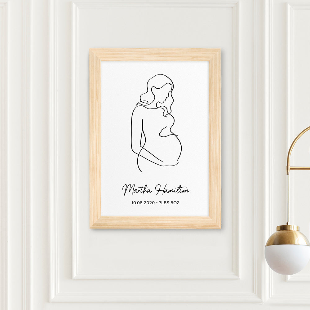 Personalised Line Art Mum to Be Print