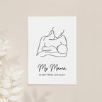 Personalised Line Art New Mum and Baby Feeding Print