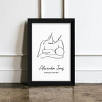 Personalised Line Art New Mum and Baby Feeding Print