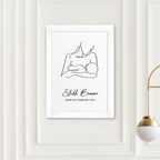 Personalised Line Art New Mum and Baby Feeding Print