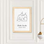Personalised Line Art New Mum and Baby Feeding Print