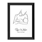 Personalised Line Art New Mum and Baby Feeding Print