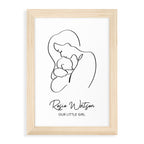Personalised Line Art New Mum and Babys Love Print