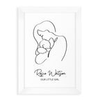 Personalised Line Art New Mum and Babys Love Print