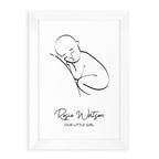Personalised Line Art Resting Baby Print