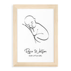 Personalised Line Art Resting Baby Print