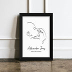 Personalised Line Art Relaxed Baby Print