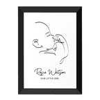 Personalised Line Art Relaxed Baby Print