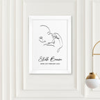 Personalised Line Art Relaxed Baby Print